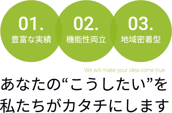 あなたの“こうしたい”を私たちがカタチにします
